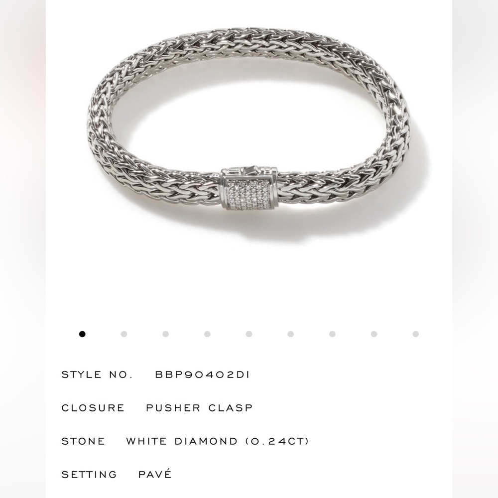 John Hardy Classic Chain Bracelet Pave White Diamond